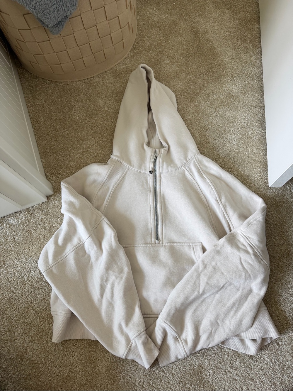 lululemon Orangetheory Fitness Light Beige Half-Zip Scuba Hoodie